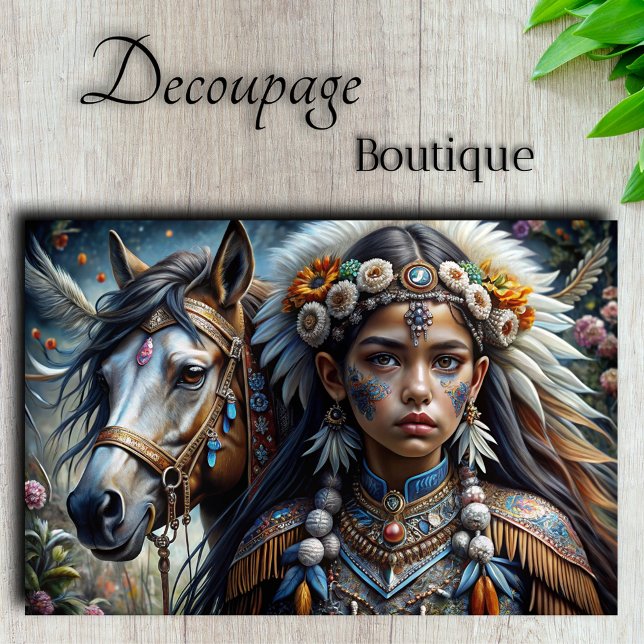 Spirit Warrior Decoupage Seidenpapier (Spirit Warrior Decoupage Tissue Paper)