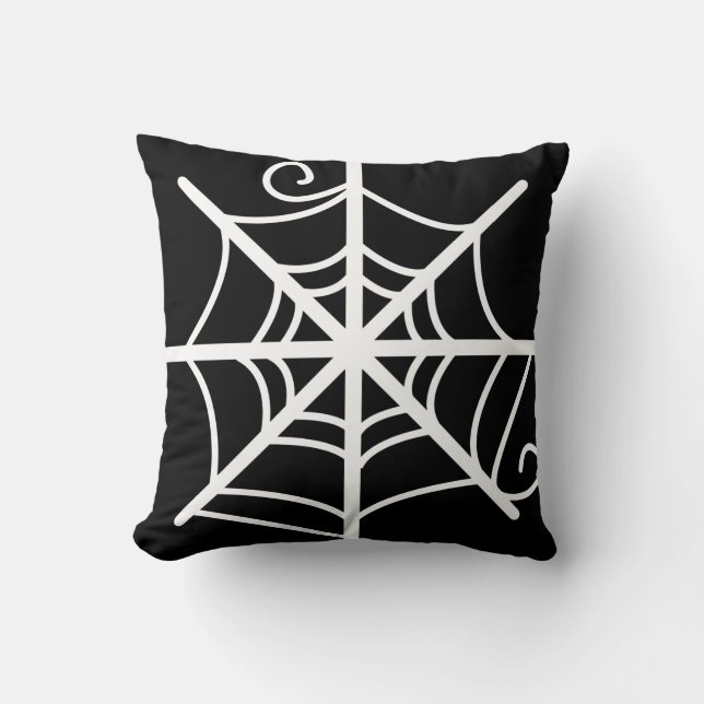 Spirit Web Halloween Black and White Kissen (Vorderseite)