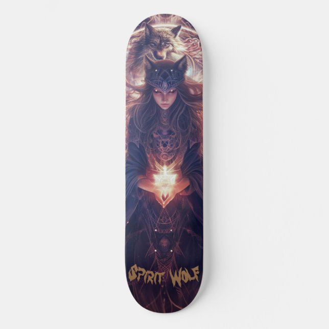 Spirit Wolf Skateboard (Vorderseite)