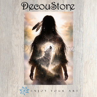 Spirit Wolf Within Decoupage Seidenpapier