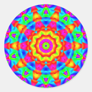 Spirited Star Mandala Runder Aufkleber