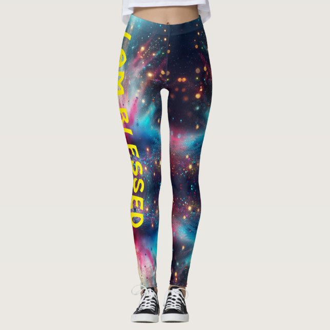 spiritfashion"i am gesegnet grün leggings (Vorderseite)