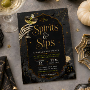 Spirits & Sips Gothic Halloween Cocktailparty Einladung