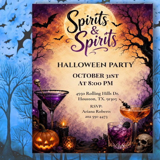 Spirits & Spirits Halloween-Cocktailparty Einladung (Von Creator hochgeladen)