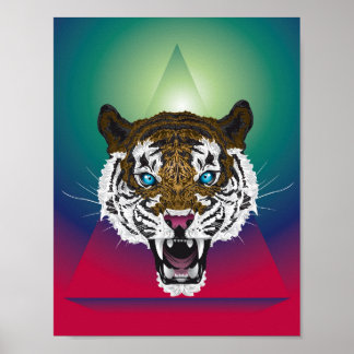 Spirittierter Tiger Poster