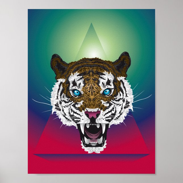 Spirittierter Tiger Poster (Vorne)