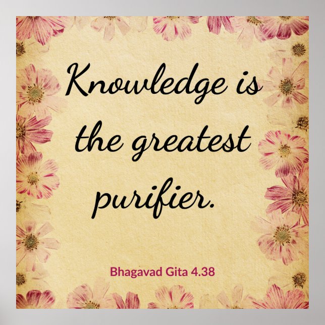 Spiritual Beige Pink Gita Knowledge Purifier Print Poster (Vorne)