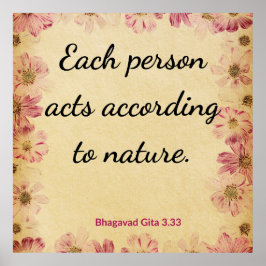Spiritual Beige Pink Gita Nature Action Print Poster