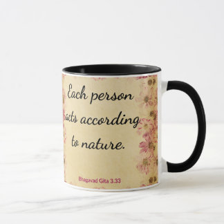 Spiritual Beige Pink Gita Nature Action Print Tasse