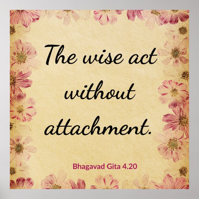 Spiritual Beige Pink Gita Wise Non-Attachment  Poster (Vorne)