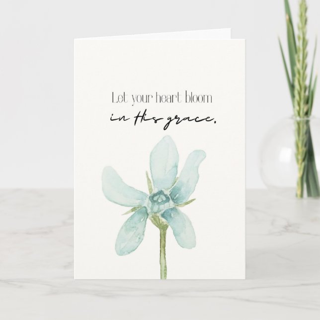Spiritual Card In His Grace Floral Card Karte (Vorderseite)