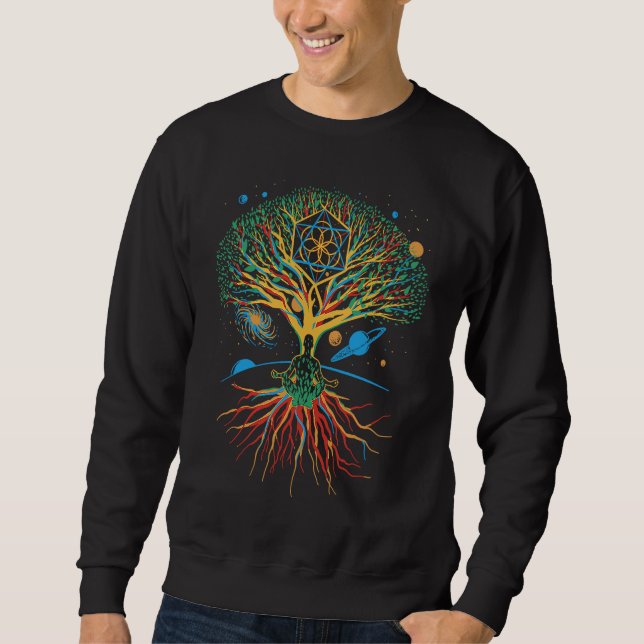 Spiritual Colorful Life Tree  Chakra  Yoga Instruc Sweatshirt (Vorderseite)