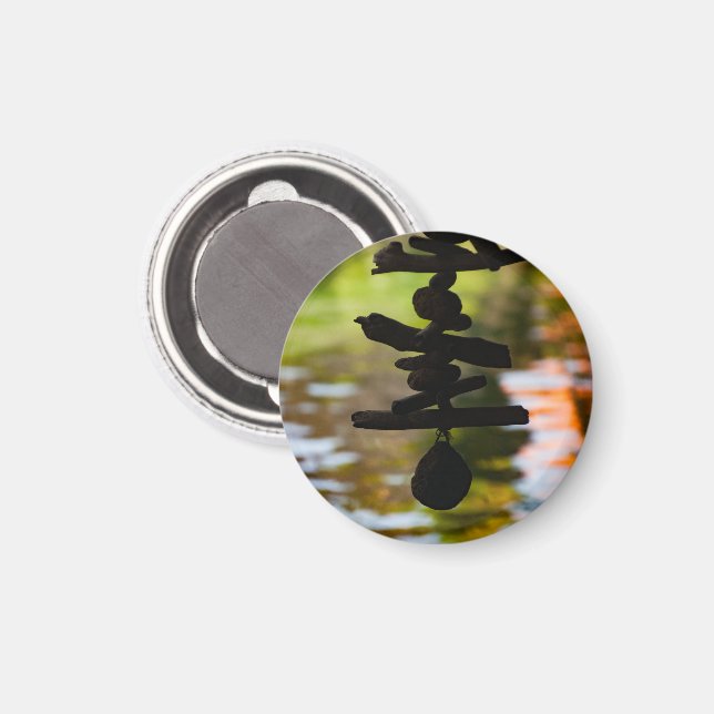 Spiritual Driftwood Bali Circle Magnet (Vorderseite/Rückseite)