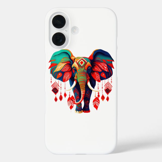 Spiritual Elephant with Red Feathers Case-Mate iPhone Hülle (Rückseite)