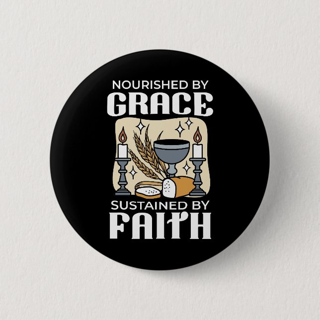 Spiritual Faith and Grace – Uplifting Christian Button (Vorderseite)