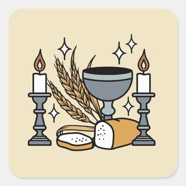 Spiritual Faith and Grace – Uplifting Christian Quadratischer Aufkleber (Vorderseite)