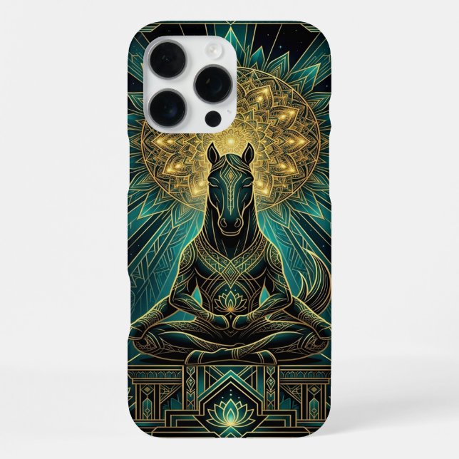 Spiritual Gold Teal iPhone 16 Pro Max Case Hülle (Rückseite)