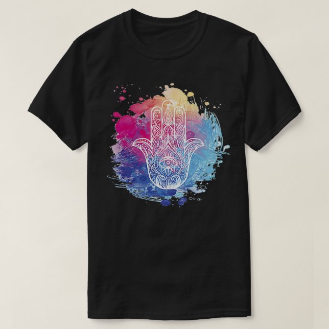 Spiritual Hamsa Mystic Eye Third Eye Hamsa Hand Bu T-Shirt (Design vorne)