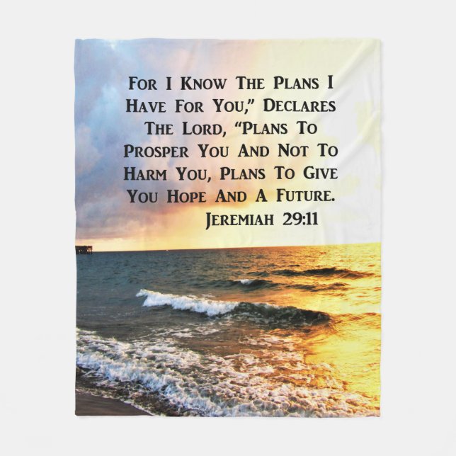 SPIRITUAL JEREMIAH 29:11 OCEAN DESIGN FLEECEDECKE (Vorderseite)