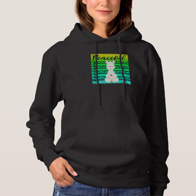 Spiritual Lama Meditation Peaceful Alpaka Yoga Hoodie (Vorderseite)