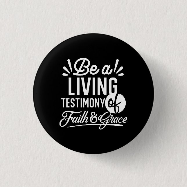 Spiritual Living Testimony Faith and Grace Quote Button (Vorderseite)