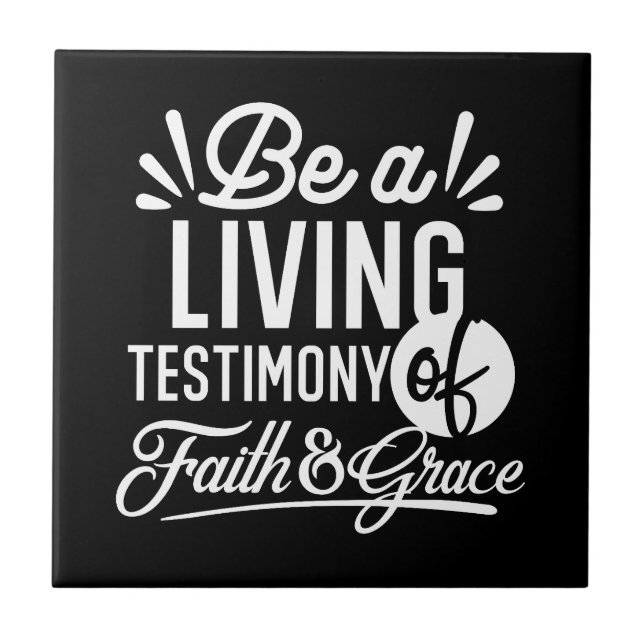 Spiritual Living Testimony Faith and Grace Quote Fliese (Vorderseite)