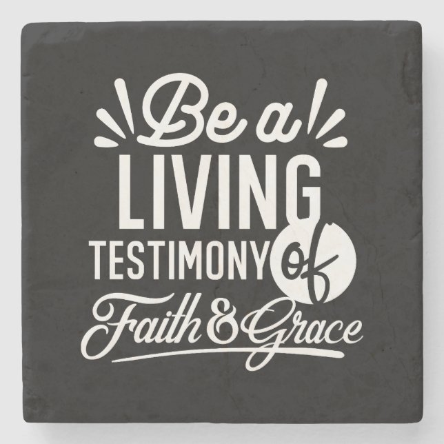 Spiritual Living Testimony Faith and Grace Quote Steinuntersetzer (Vorderseite)