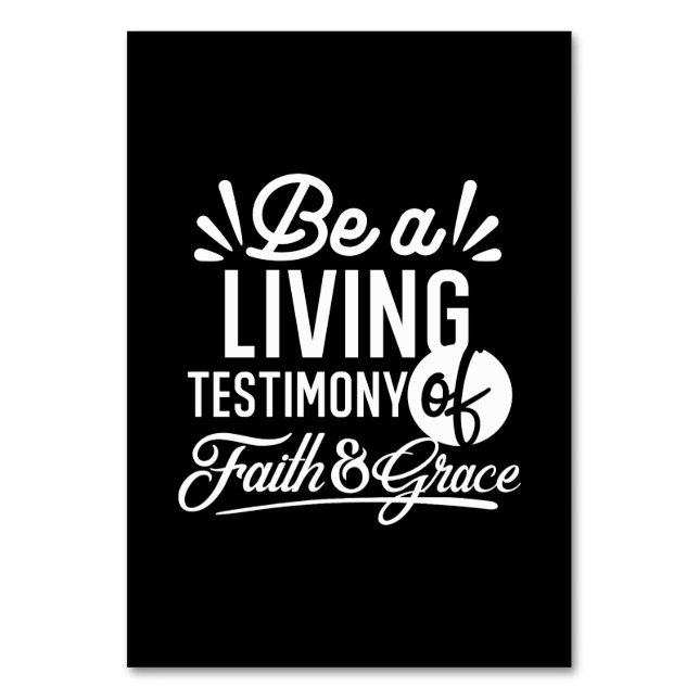 Spiritual Living Testimony Faith and Grace Quote Tischnummer (Vorderseite)