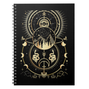 Spiritual Nature Moon Astrology Stars Snake Notizblock