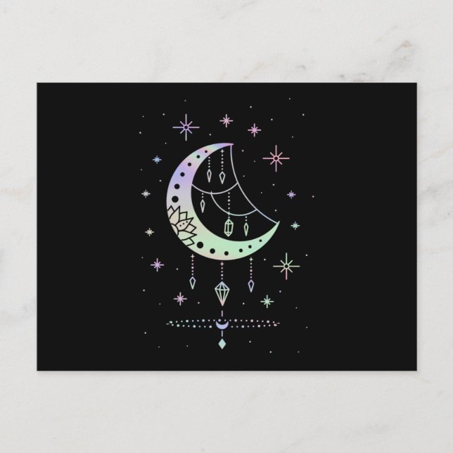 Spiritual Pastel Goth Moon Witchy Postkarte (Vorderseite)
