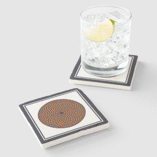 Spirituell Schwarz-weiß Mandala Geometric Oriental Steinuntersetzer