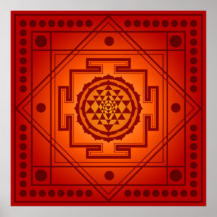 Spirituell Sri Yantra Poster