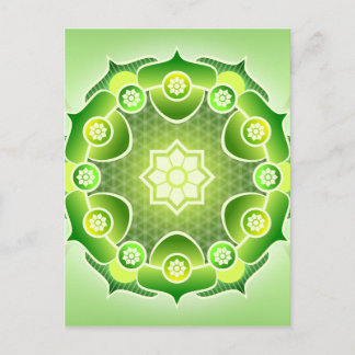 Spirituelle Abstrakte Mandala Herz Chakra Postkarte
