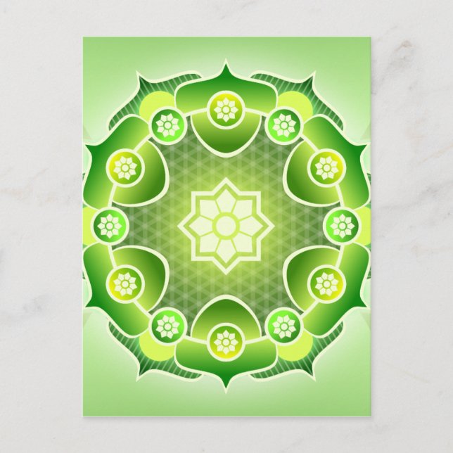 Spirituelle Abstrakte Mandala Herz Chakra Postkarte (Vorderseite)