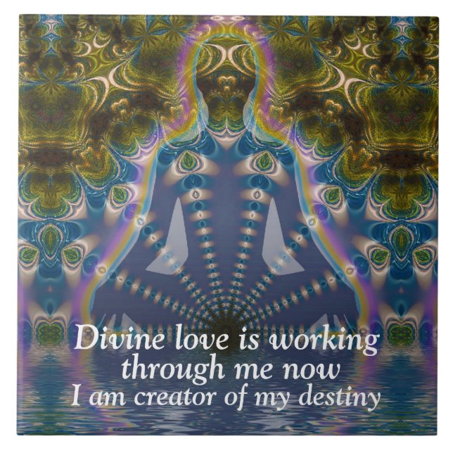 Spirituelle Affirmation Visionary Art Keramik Tile Fliese (Vorderseite)