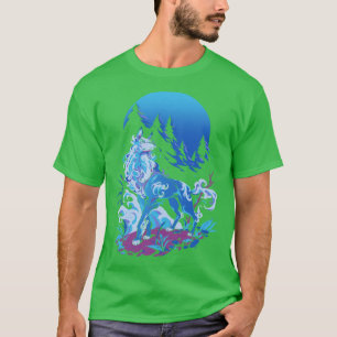Spirituelle Aqua Wolf T-Shirt