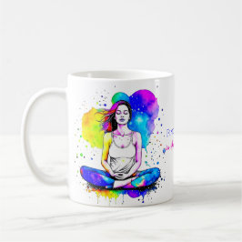Spirituelle Art Lady Meditation Personalisiert Kaffeetasse