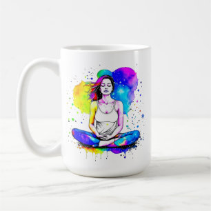 Spirituelle Art Lady Meditation Personalisiert Kaffeetasse