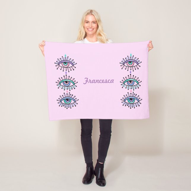 Spirituelle Augen rosa Fleecedecke (Beispiel)