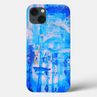 Spirituelle Blue Buddha Kopfstatue Abstrakte Kunst