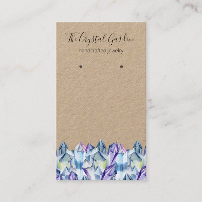 Spirituelle Boho Amethyst Kristalle erden Schmuck Visitenkarte (Vorderseite)