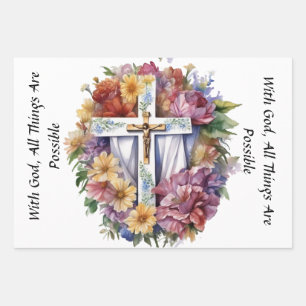 Spirituelle Christliche Symbole für Komfort Geschenkpapier Set