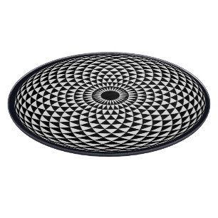 Spirituelle Dunkelgraue Weiße Mandala Geometrische Schneidebrett