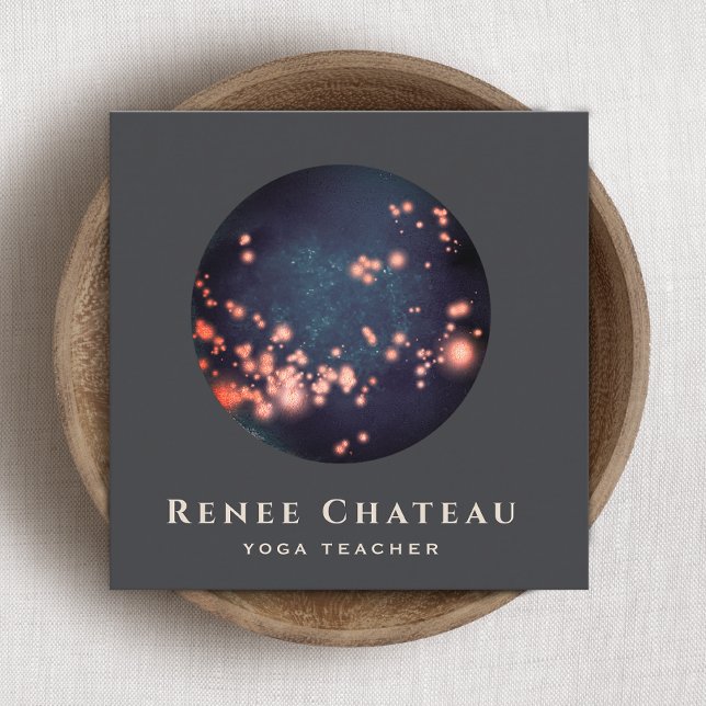 Spirituelle Energie Heiler Mondsterne Yoga Quadratische Visitenkarte (Von Creator hochgeladen)