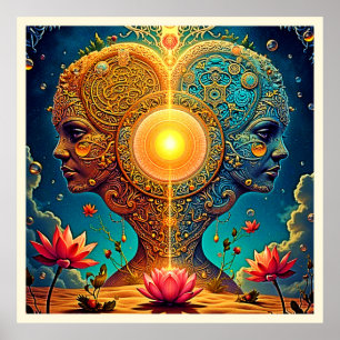 Spirituelle Erwachen Kunst Poster