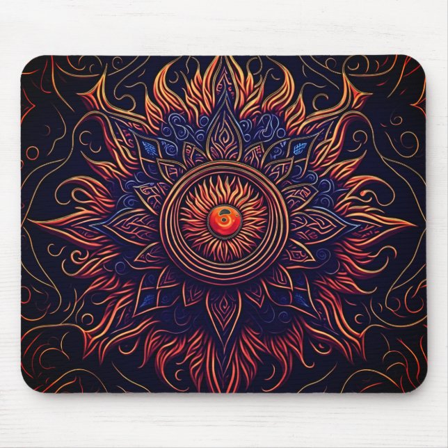 Spirituelle Flammenauge Mandala Mousepad (Vorne)