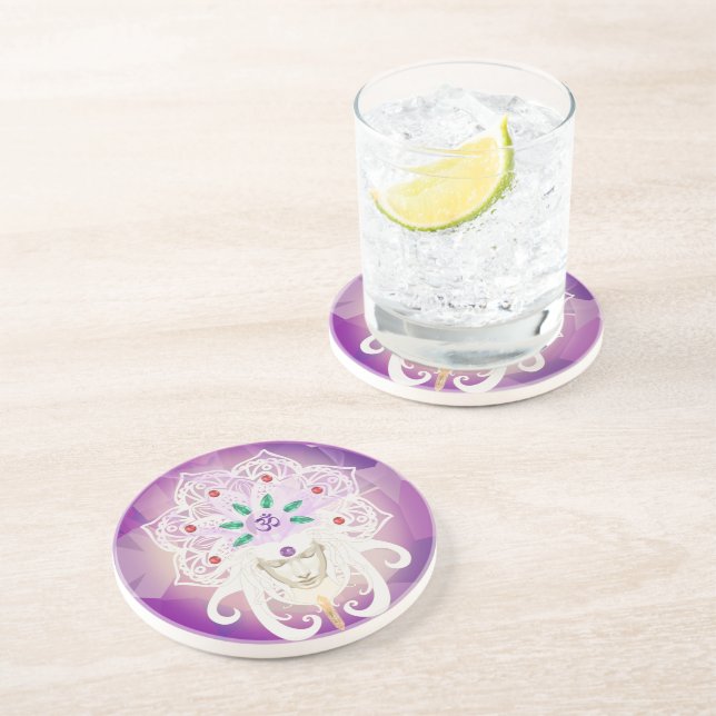 Spirituelle Goddess Meditation Kronjuwelen Getränkeuntersetzer (Seite)