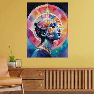 Spirituelle Goddess Soul Travel Rainbow Aura Woman Poster