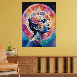 Spirituelle Goddess Soul Travel Rainbow Aura Woman Poster