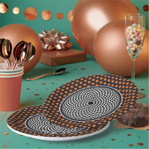 Spirituelle Grau Orange White Mandala Geometrische Pappteller